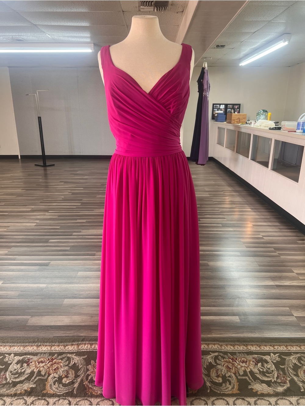Sleeveless Strawberry Maxi Dress with Ruched Bodice